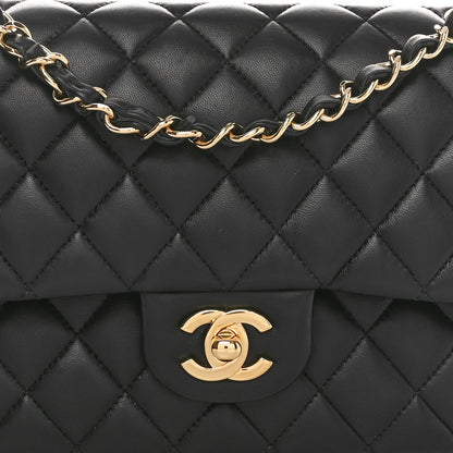 Chanel Lambskin Quilted Medium Double Flap Black 8 of 10