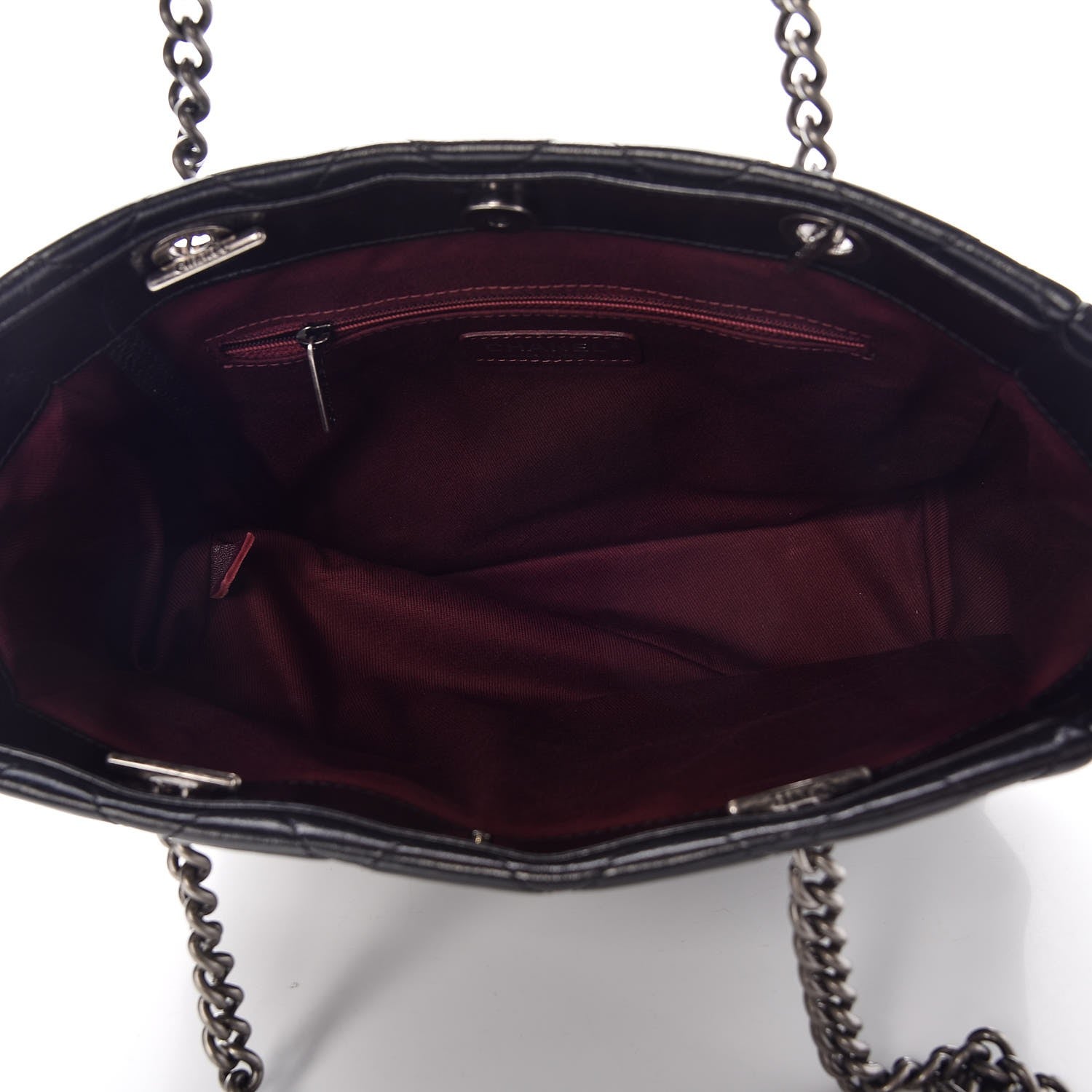 Chanel Glazed Calfskin Quilted Front Pocket Tote Black 5 of 7