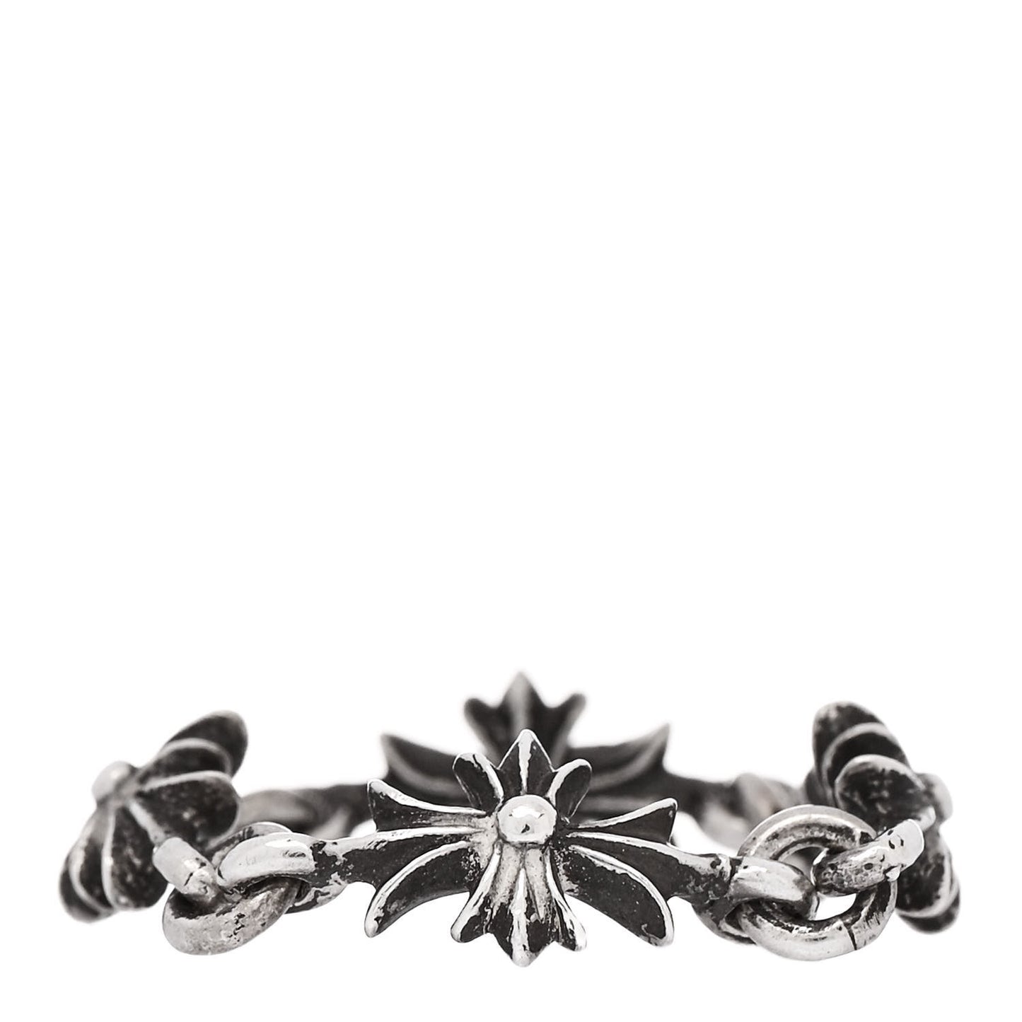 Sterling Silver Tiny E CH Cross Chain Ring 51 5.75
