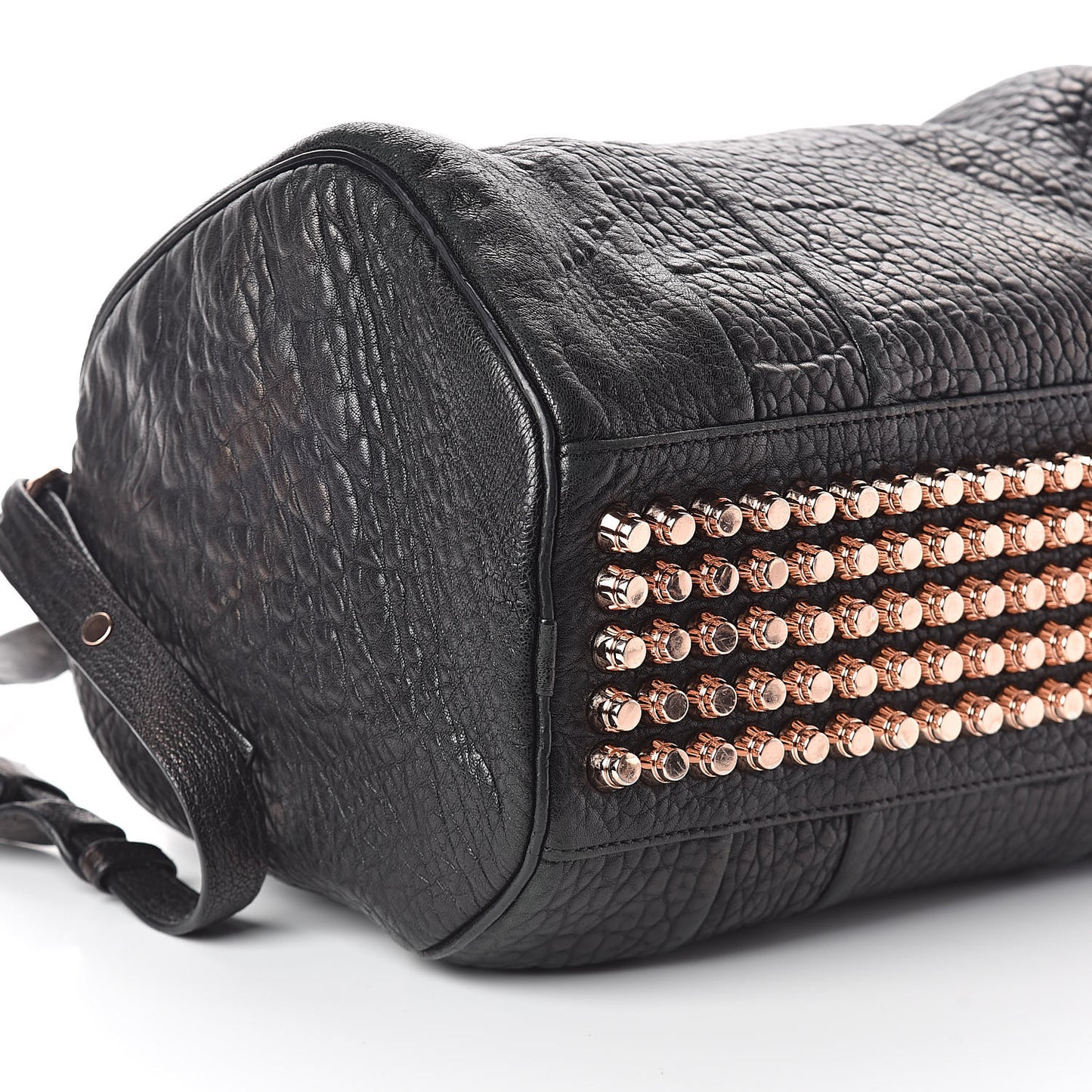 Pebbled Lambskin Rocco Black Rose Gold Hardware