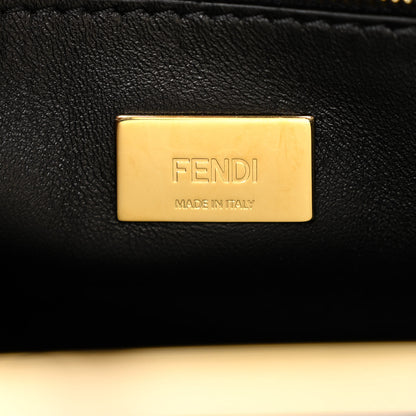 Fendi Shearling Nappa Macro FF 1974 Mini Peekaboo Iconic Satchel Tobacco Black 7 of 12