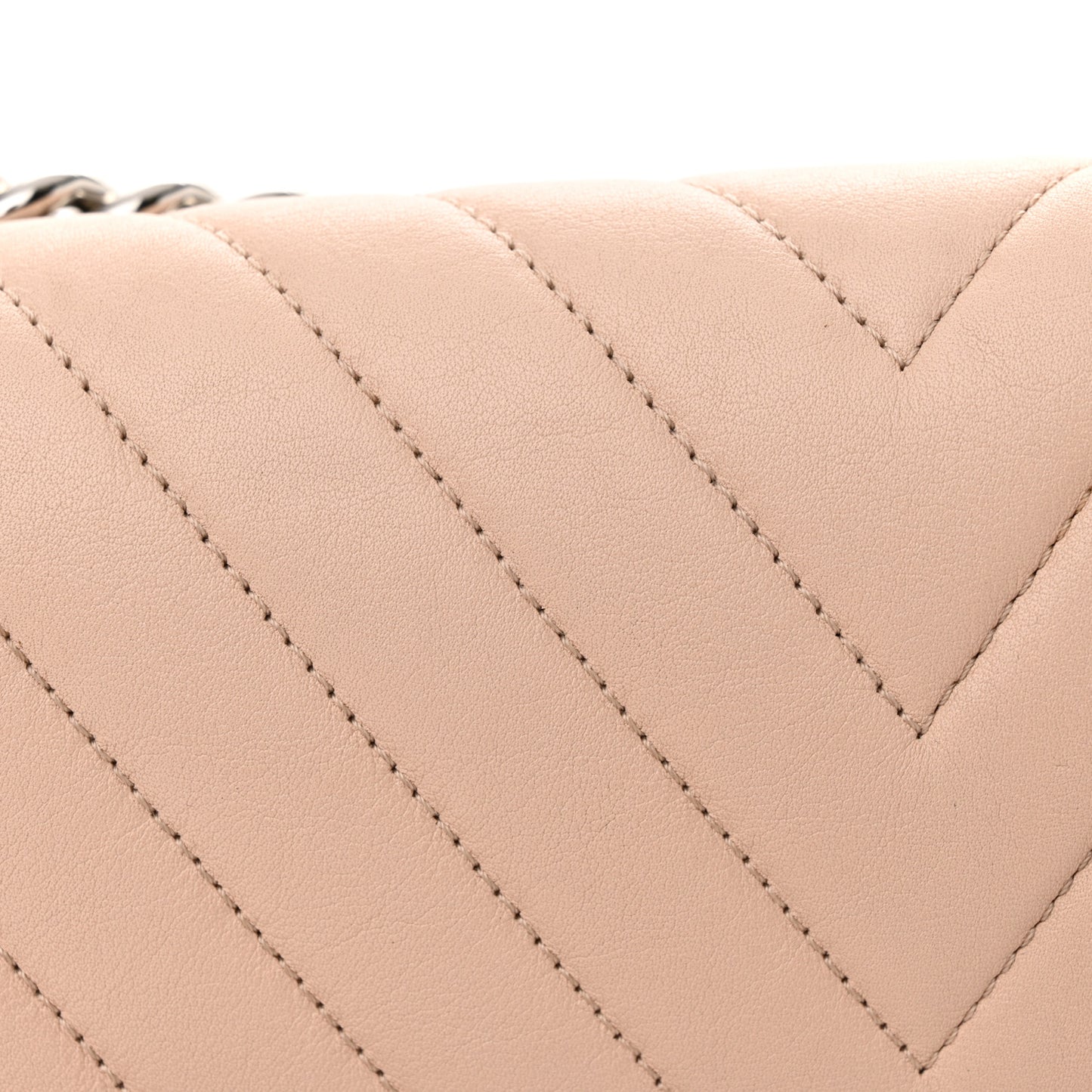 Calfskin Chevron Quilted Medium Boy Flap Beige