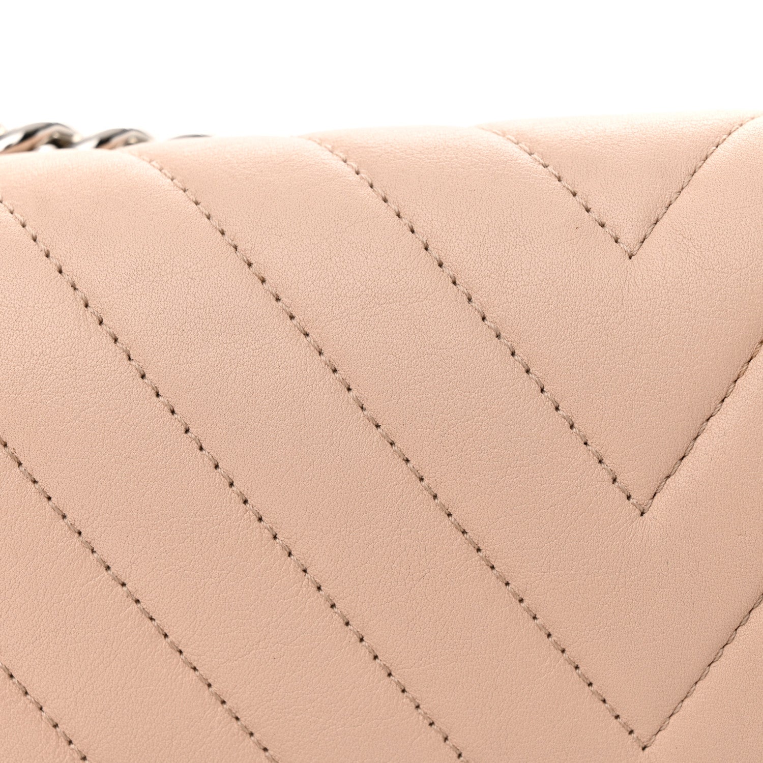 Chanel Calfskin Chevron Quilted Medium Boy Flap Beige 16 of 16