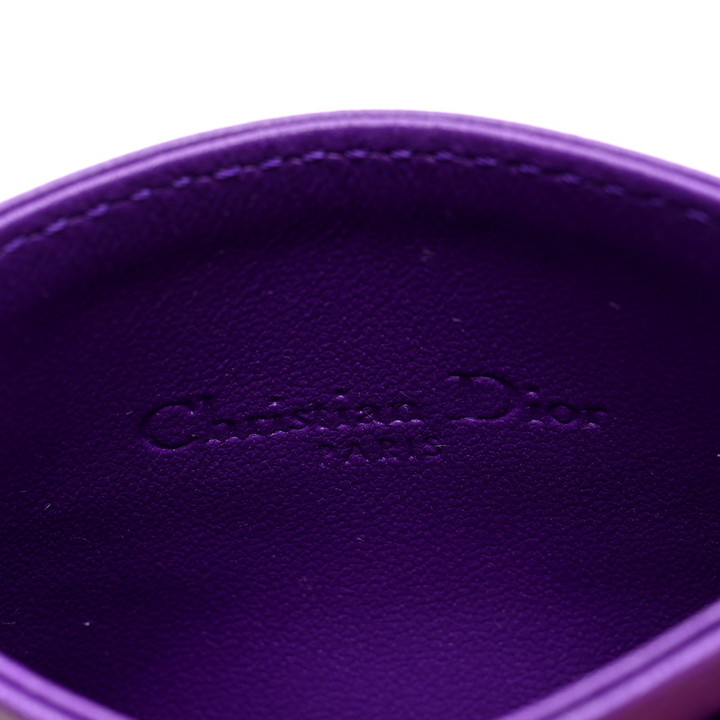 Lambskin Cannage Lady Dior Card Holder Purple