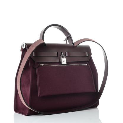 Hermes Vache Hunter Toile Officier Herbag Zip 31 PM Prune 4 of 8