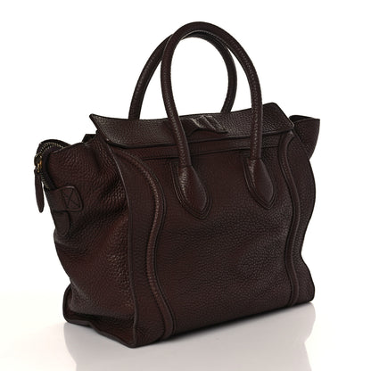 Celine Drummed Calfskin Mini Luggage Dark Brown 2 of 9