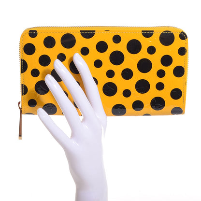 Louis Vuitton Vernis Kusama Infinity Dots Zippy Wallet Yellow 2 of 8