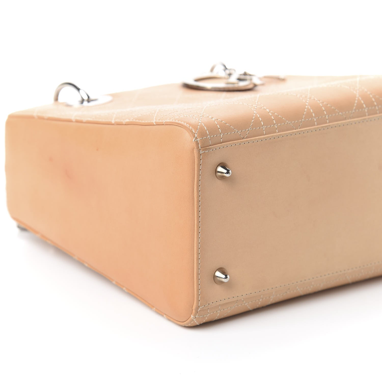 Christian Dior Calfskin Cannage Medium Lady Dior Beige 6 of 7