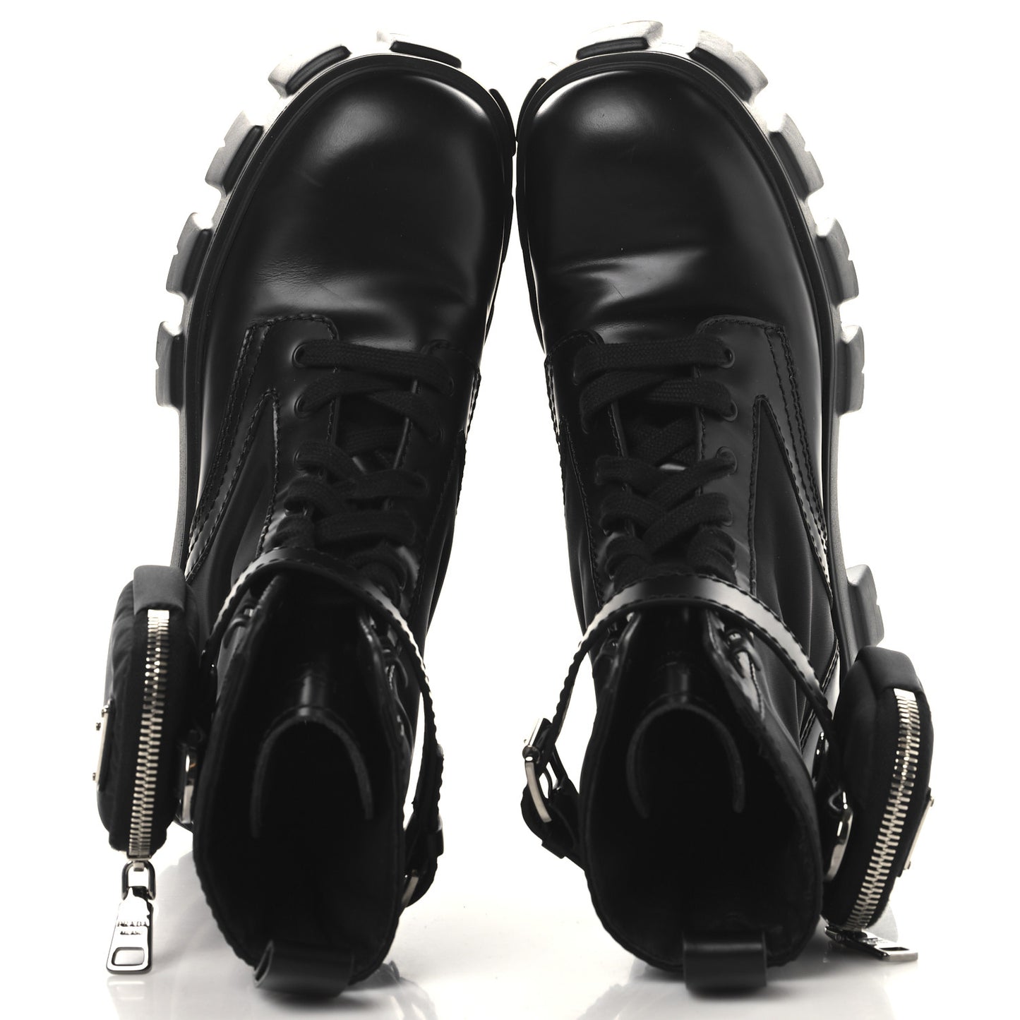 Spazzolato Rois Re-Nylon Metal Triangle Logo Monolith Pouch Pocket 55mm Boots 38 Black