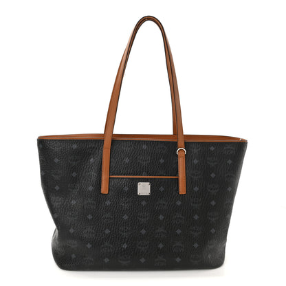 MCM Visetos Medium Anya Shopper Tote Black 1 of 12
