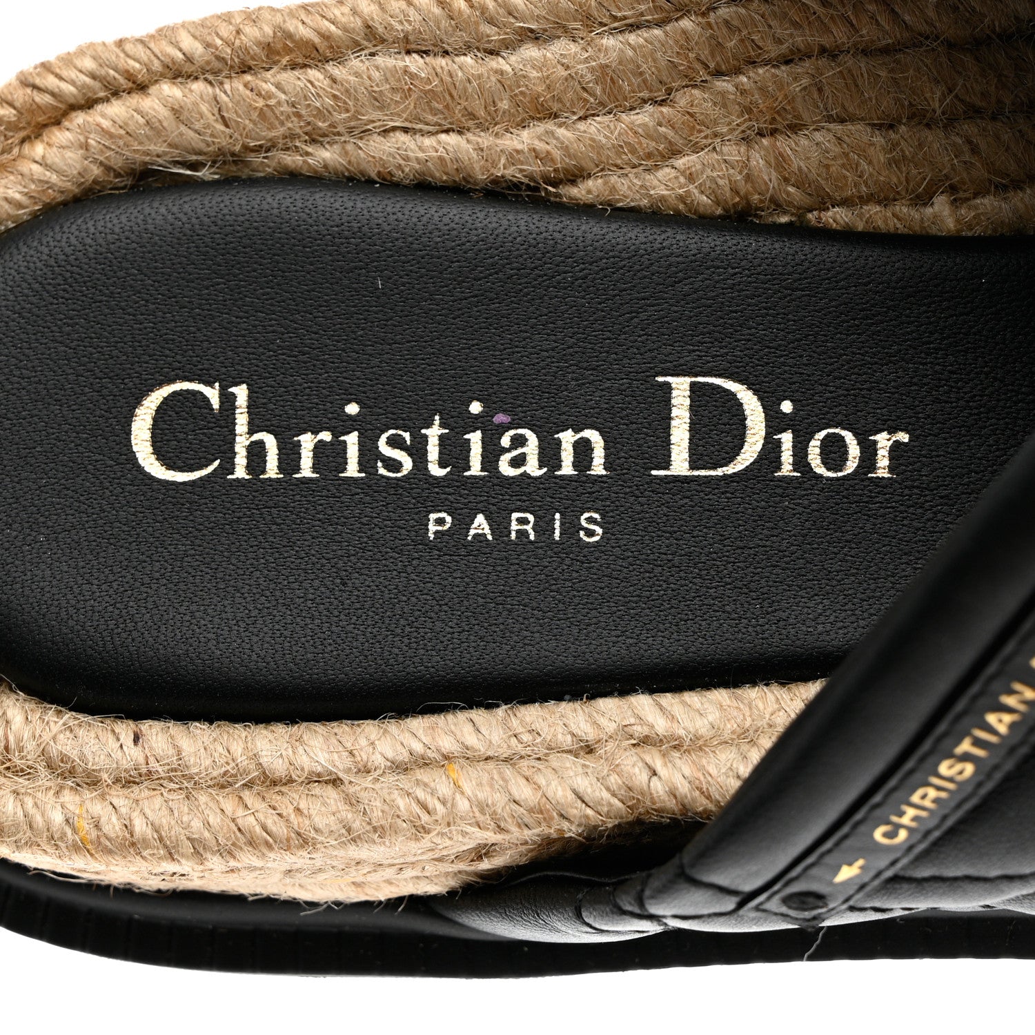 Christian Dior Calfskin Cannage Dtwist Espadrille Platform Sandals 38 Black 7 of 9