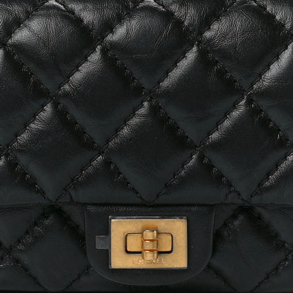 Chanel Aged Calfskin Quilted 2.55 Reissue Flap Belt Bag Clutch Black 8 of 11