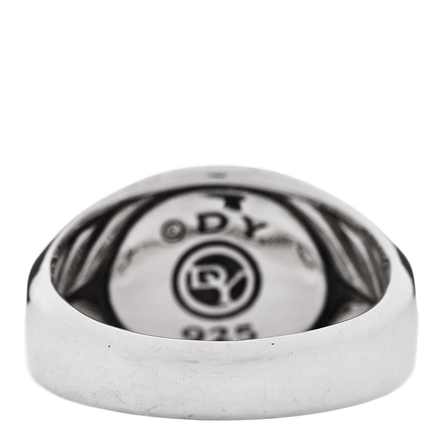 David Yurman Sterling Silver Onyx Exotic Stone Signet Ring 65 11 4 of 6