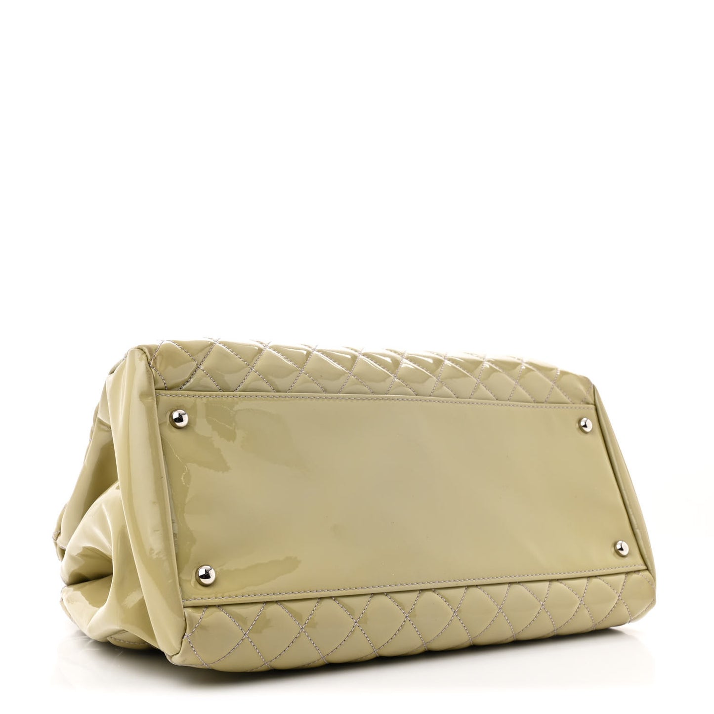 Patent Quilted Large Just Mademoiselle Bowling Bag Light Green