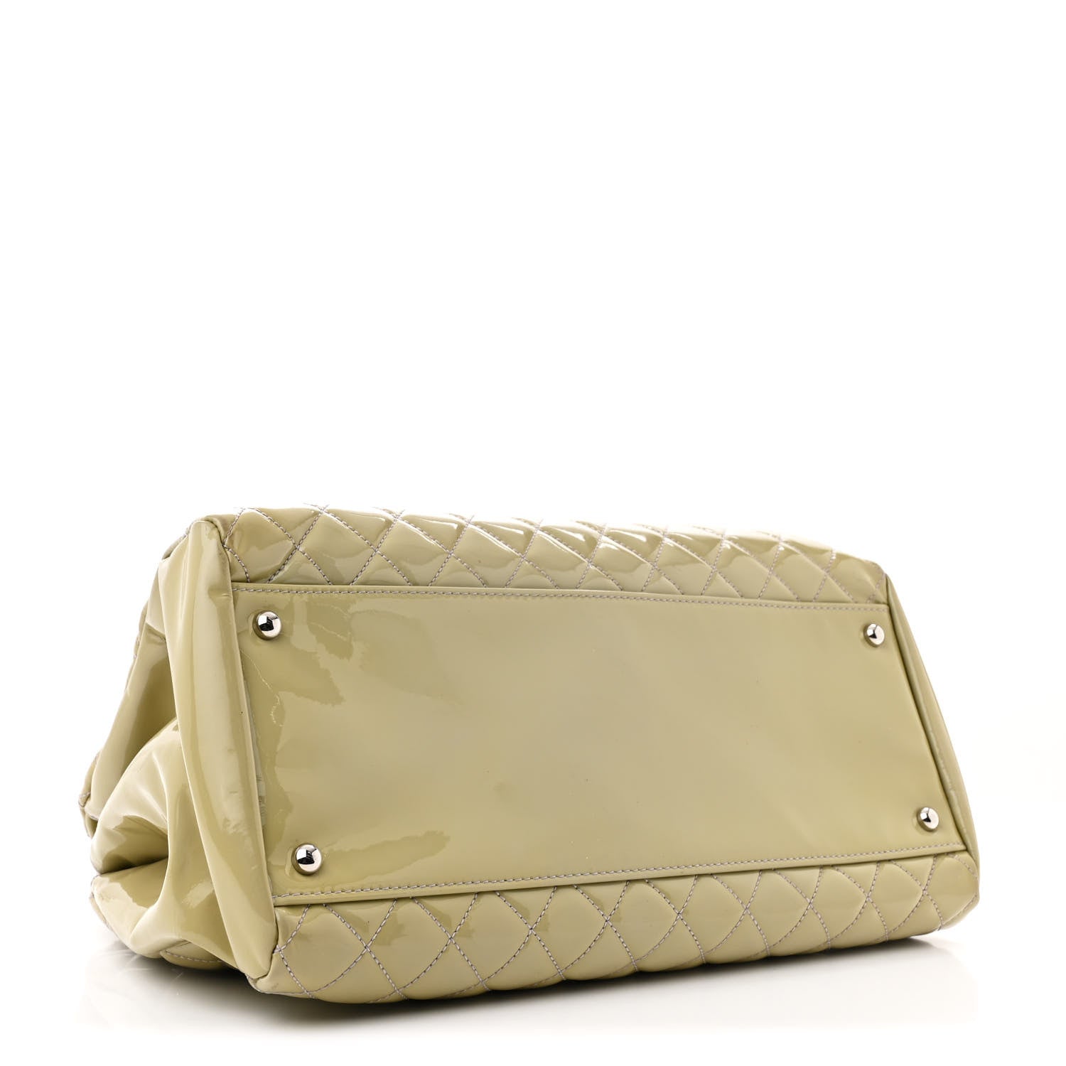 Chanel Patent Quilted Large Just Mademoiselle Bowling Bag Light Green 4 of 13