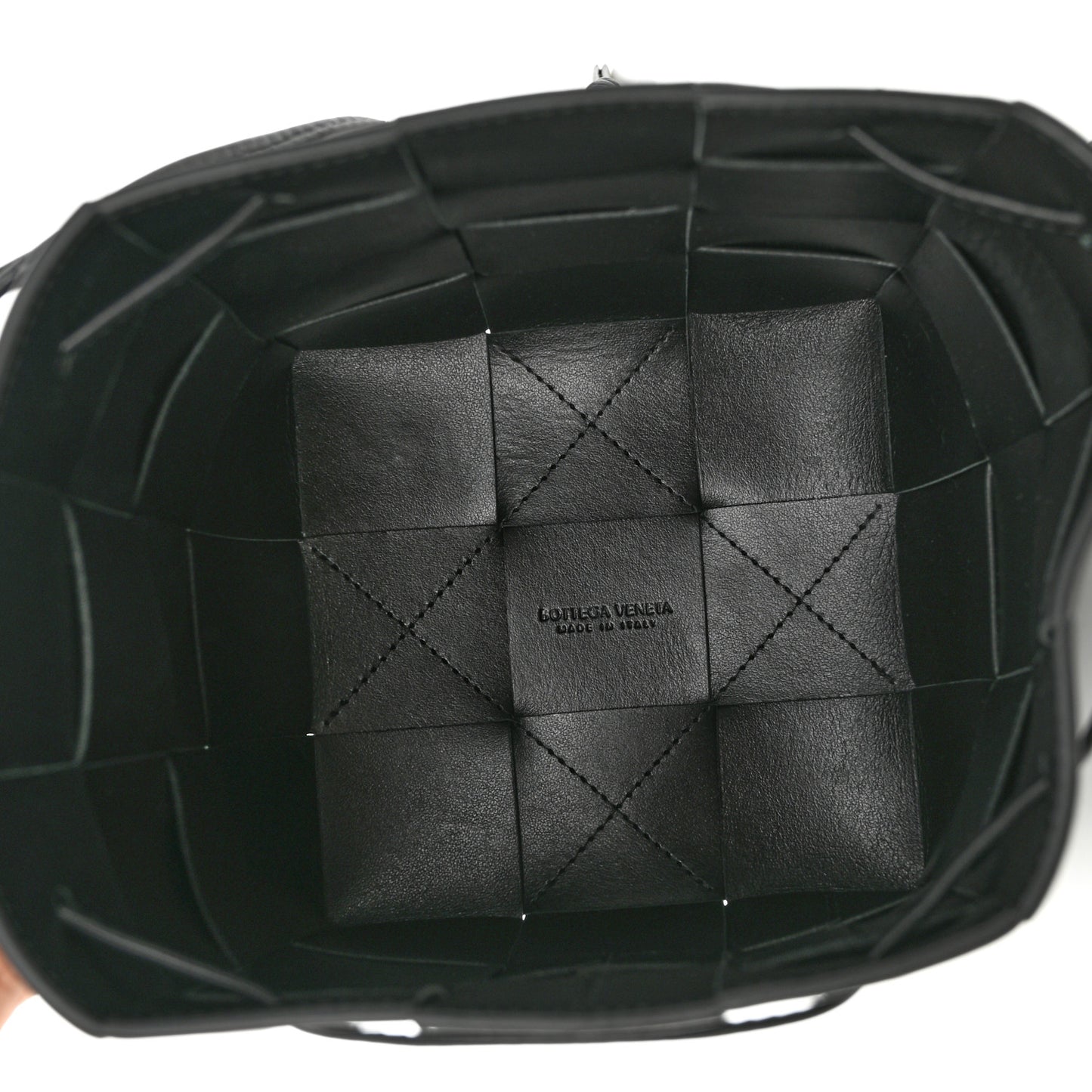 Nappa Maxi Intrecciato Cassette Bucket Bag Black