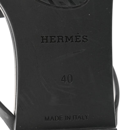 Hermes Rubber Womens Egerie Sandals 40 Black 7 of 11