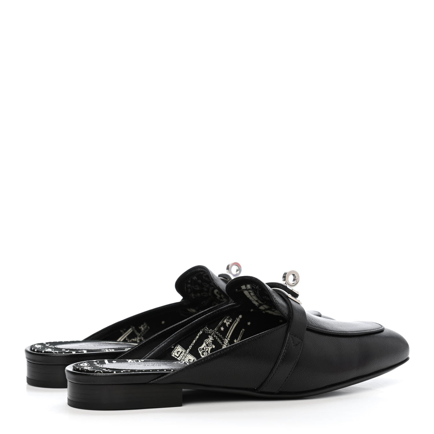 Hermes Goatskin Oz Mules 37 Black 3 of 4