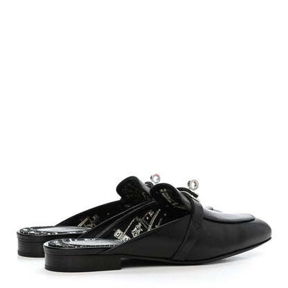 Hermes Goatskin Oz Mules 37 Black 3 of 4