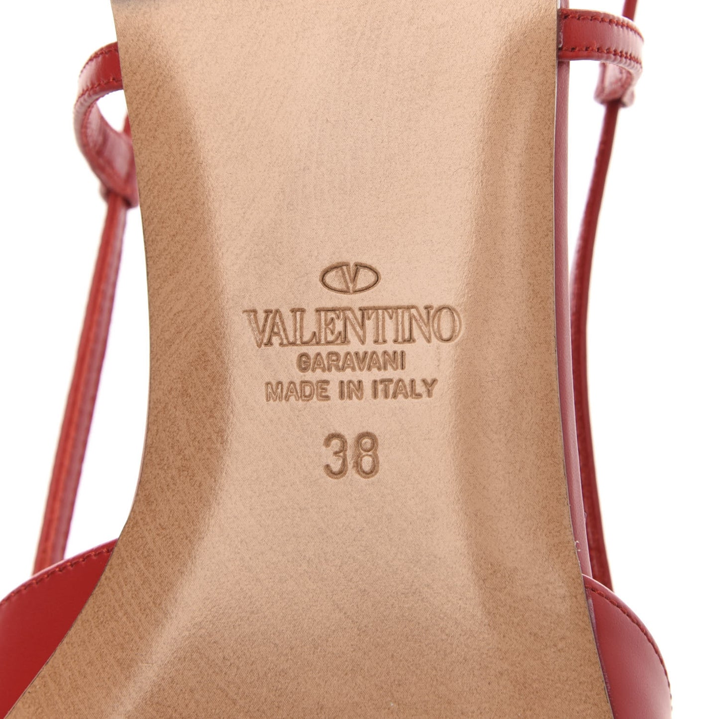 Nappa Vlogo Slingback Flats 38 Rouge Pur