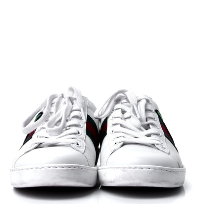 Gucci Calfskin Web GG Apple Embroidered Womens Ace Sneakers 37 White 2 of 6