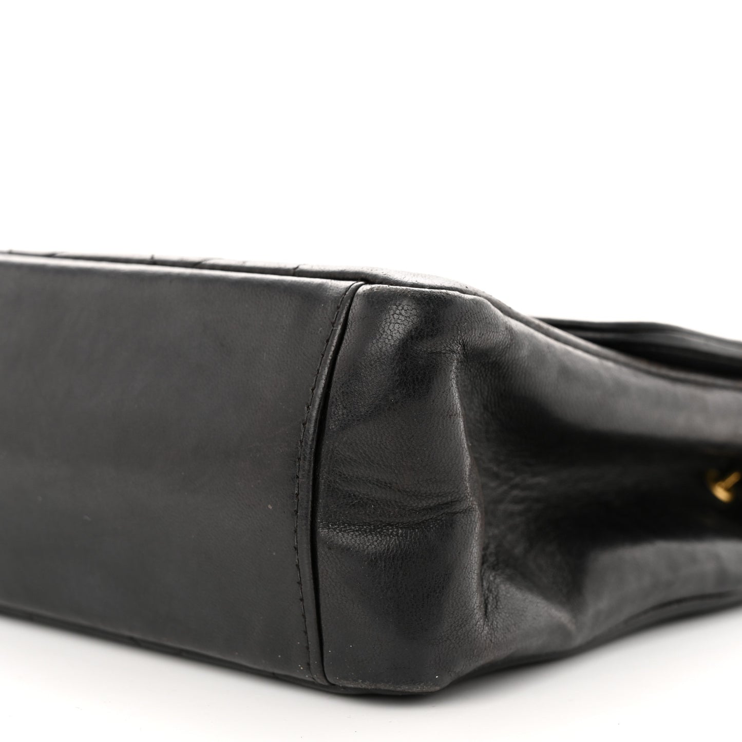 Lambskin Quilted Medium Single Flap Black