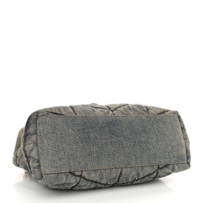 Saint Laurent Denim Quilted Small Loulou Puffer Monogram Chain Satchel Rodeo Blue 3 of 9
