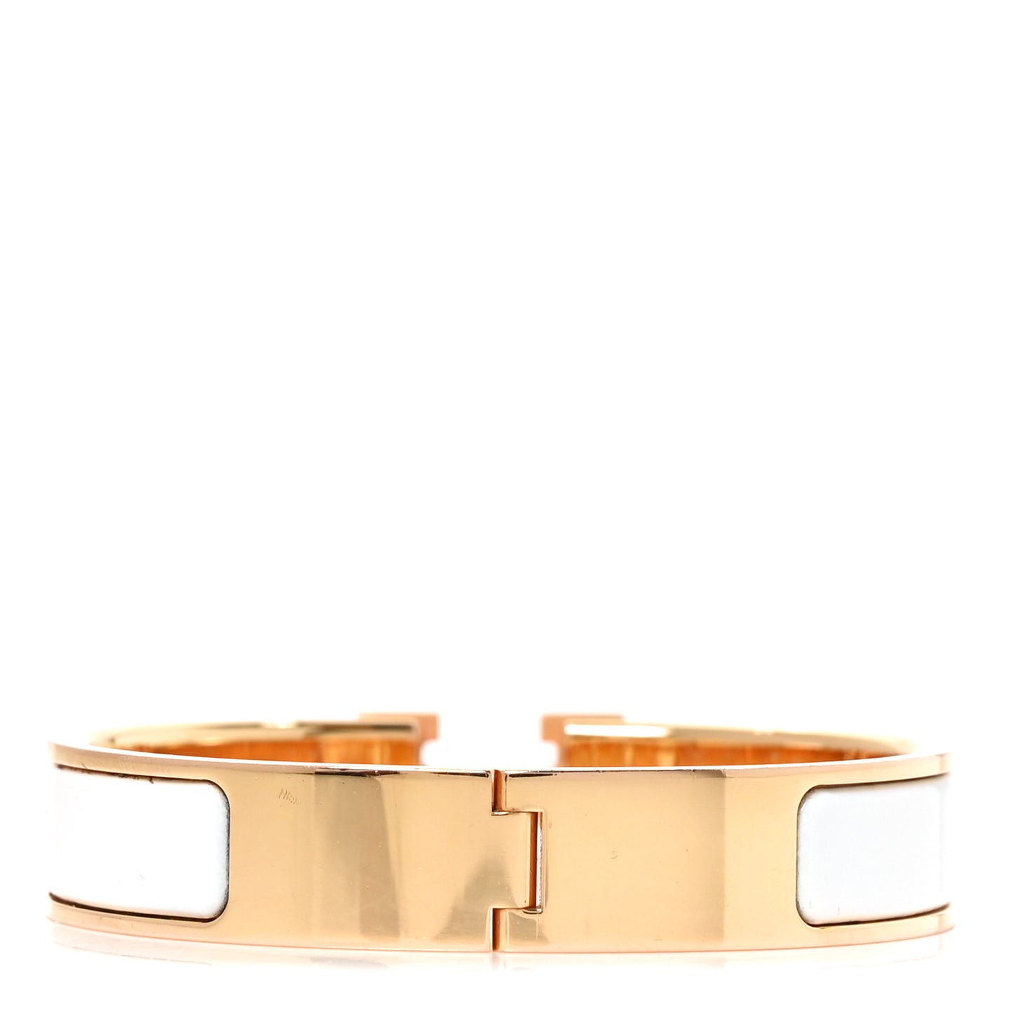 Enamel Narrow Clic Clac H Bracelet PM White