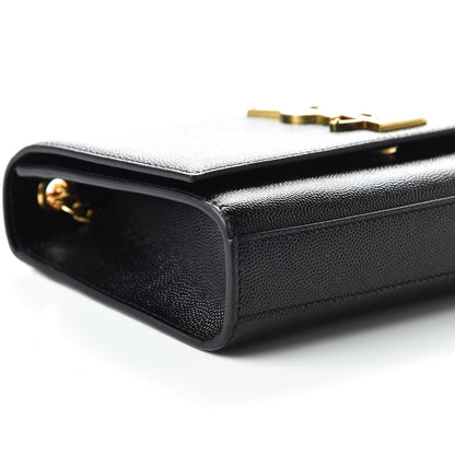Saint Laurent Grain De Poudre Small Monogram Kate Satchel Black 6 of 9