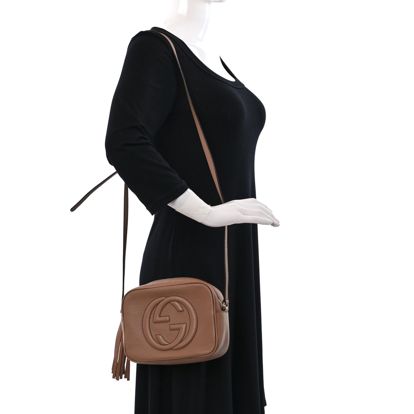 Pebbled Calfskin Small Soho Disco Bag Camelia