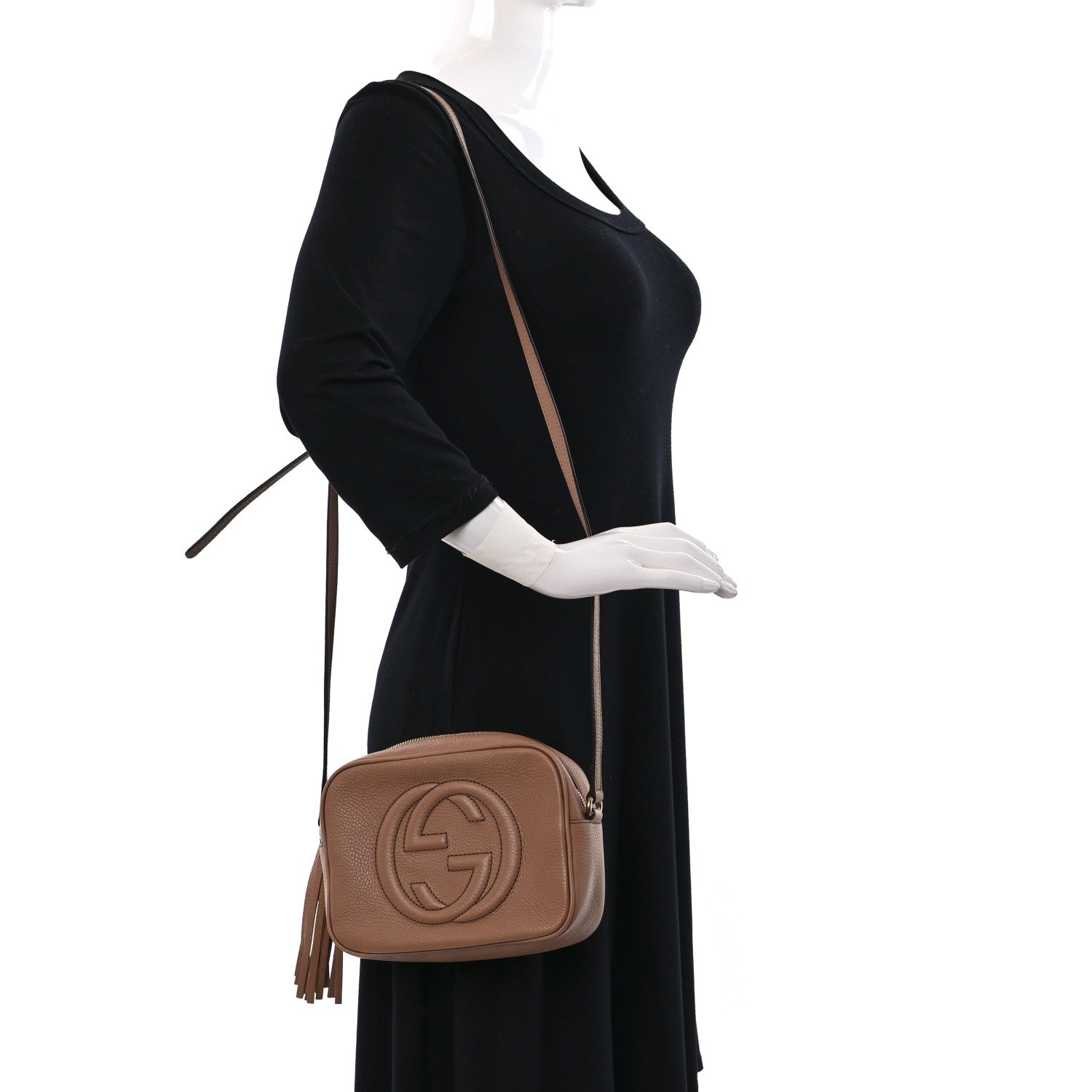 Gucci Pebbled Calfskin Small Soho Disco Bag Camelia 2 of 9