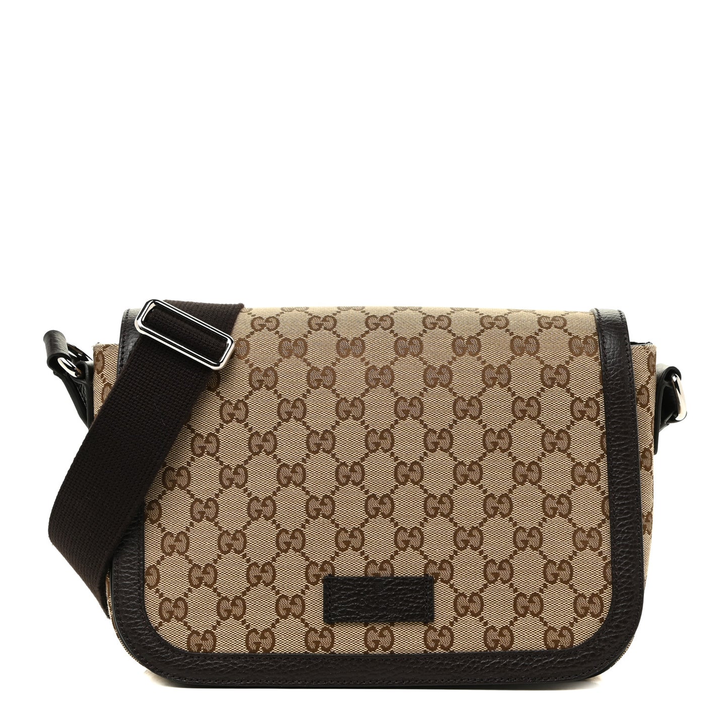 Monogram Flap Messenger Bag Beige Dark Brown