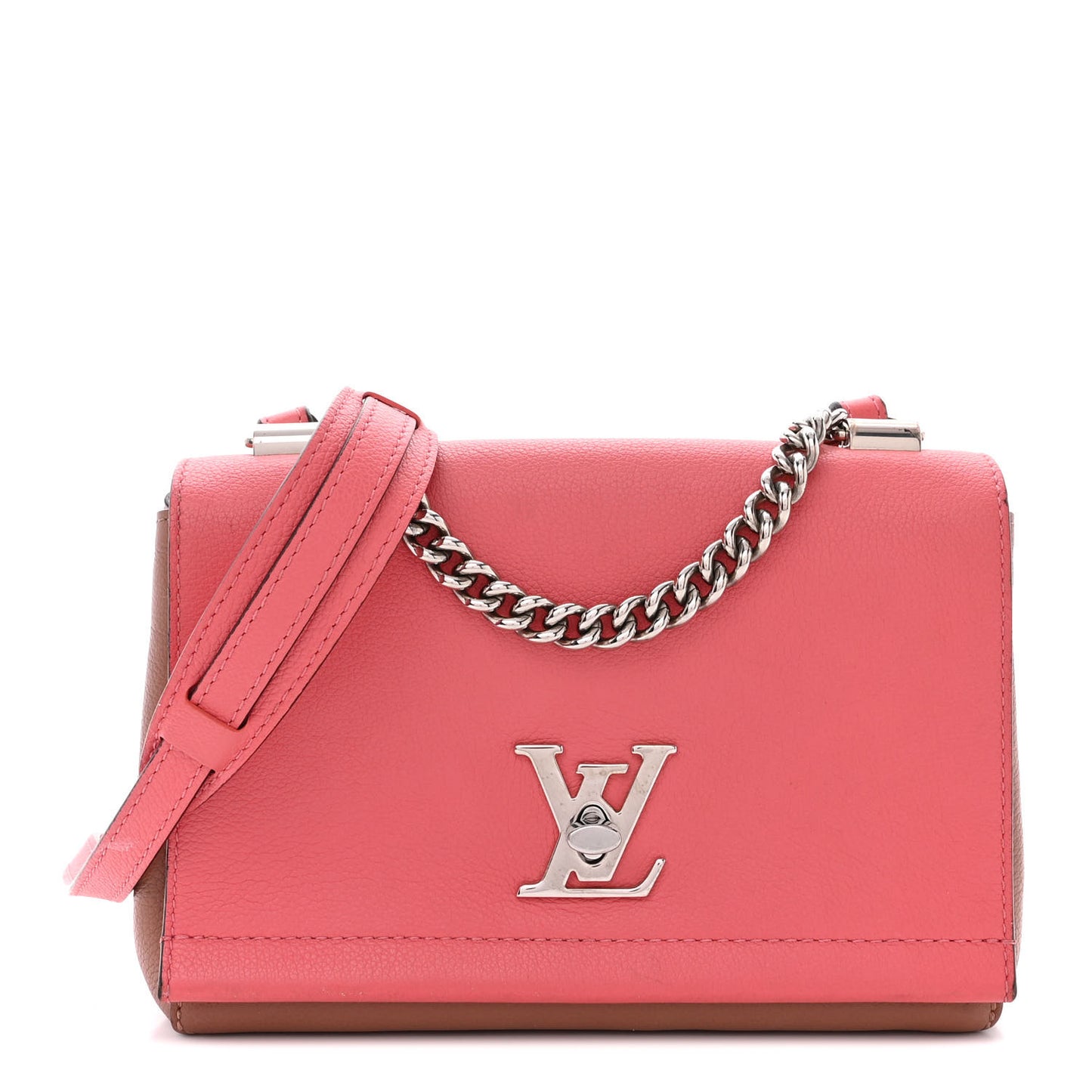 Calfskin Lockme II Chain Bag BB Rose Bruyere