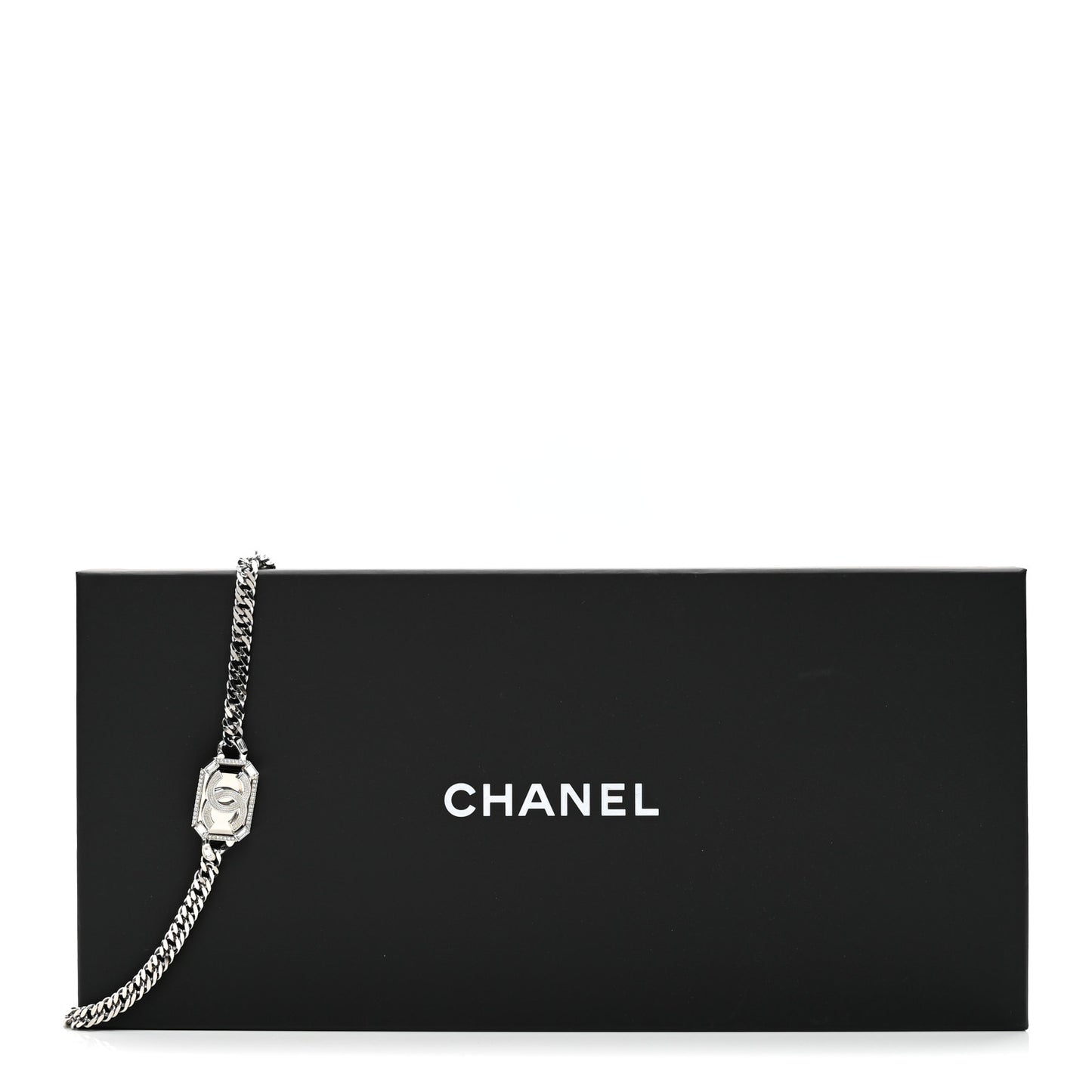 Metal Crystal CC Vendome Chain Belt 75 Silver