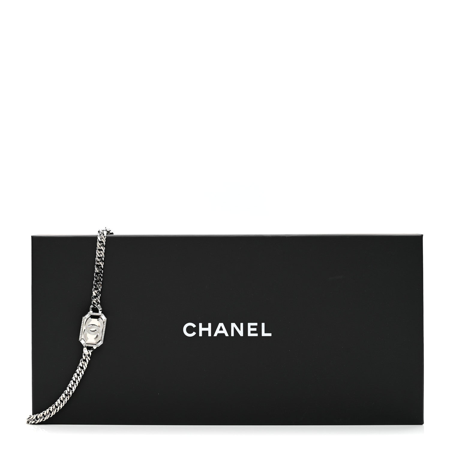 Chanel Metal Crystal CC Vendome Chain Belt 75 Silver 5 of 5