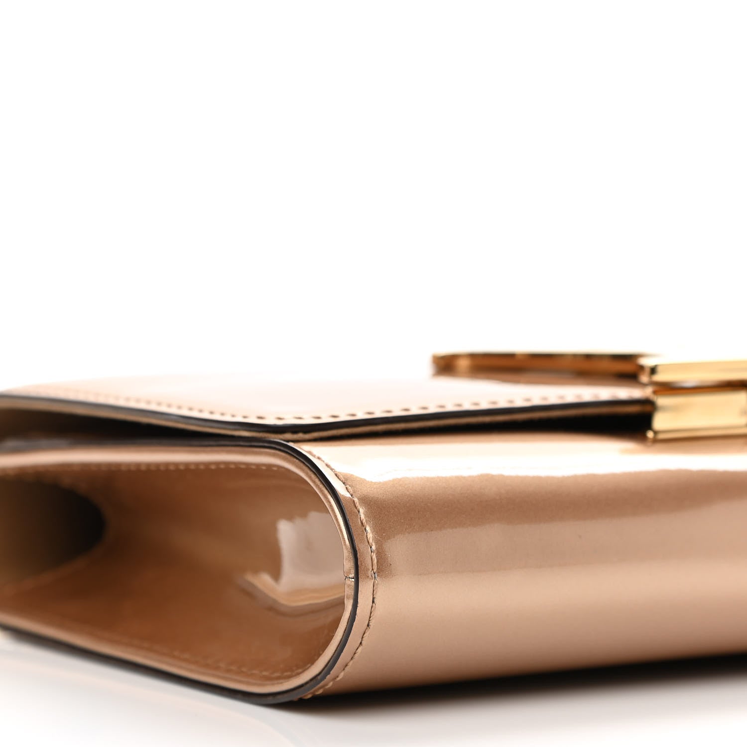 Louis Vuitton Patent Chain Louise MM Beige 8 of 10