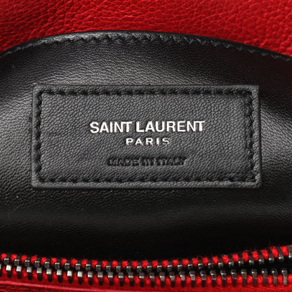 Saint Laurent Sheepskin Matelasse Chevron Monogram Medium College Bag Rouge 7 of 13
