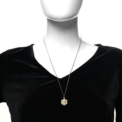 Chanel Pearl Flower CC Pendant Necklace Gold 3 of 5