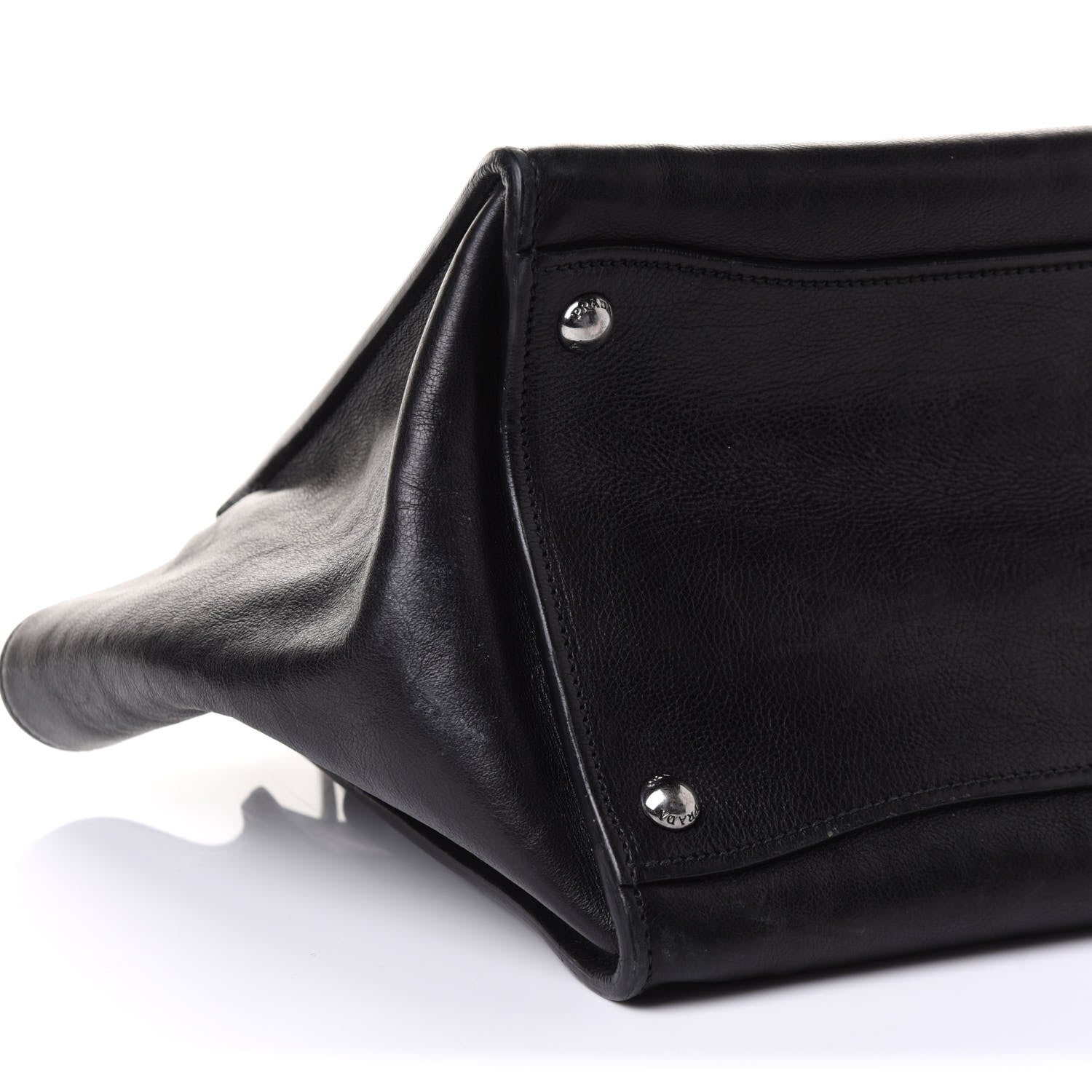 Prada Glace Calf Twin Pocket Tote Black 9 of 13