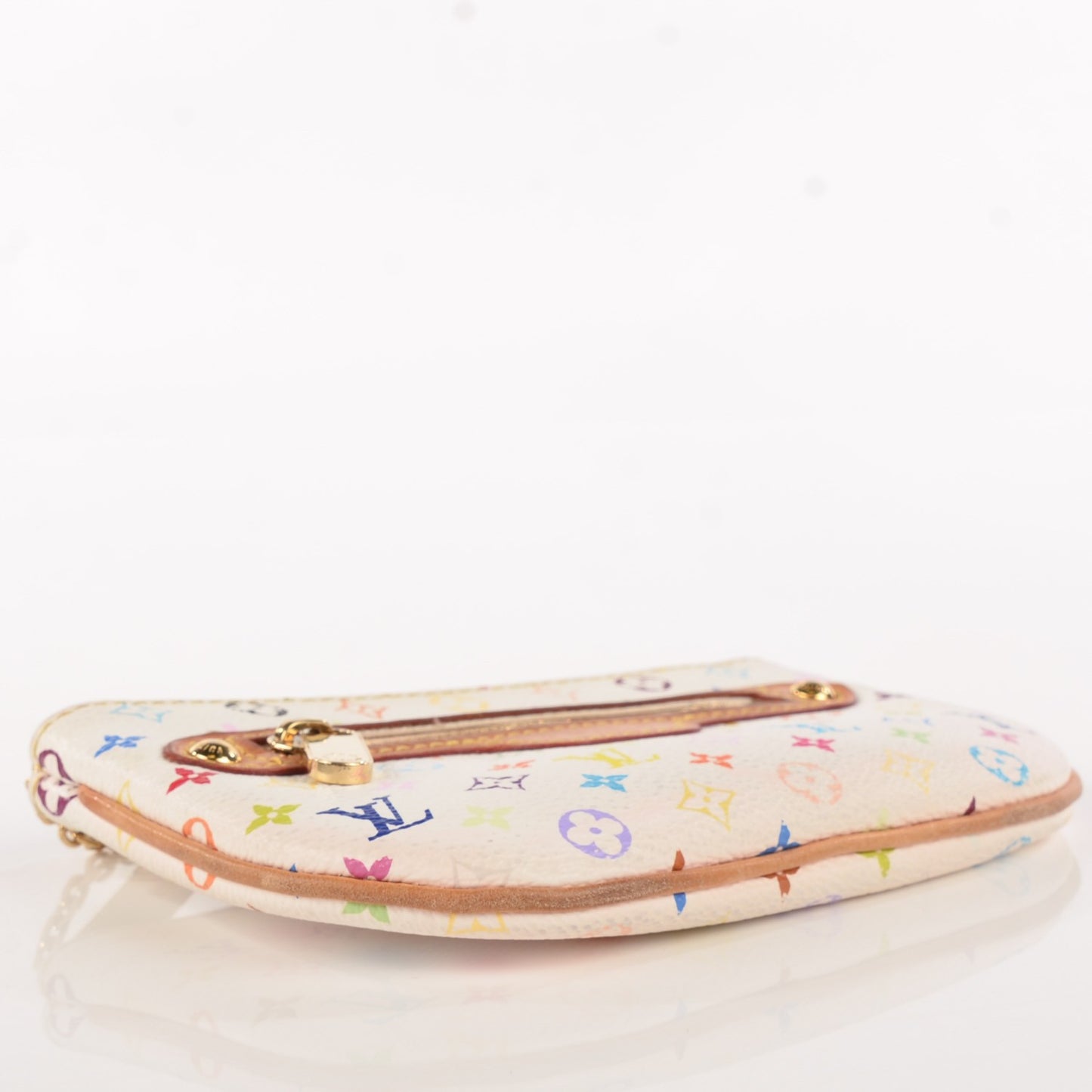 Monogram Multicolor Pochette Plate MM White