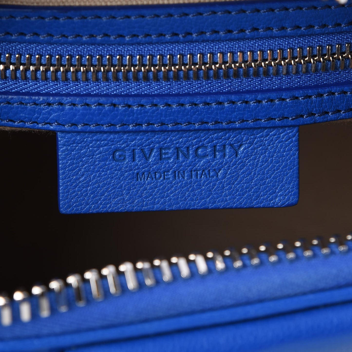 Sugar Goatskin Mini Antigona Indigo Blue