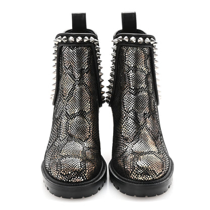 Christian Louboutin Suede Snakeskin Embossed Spiked Capahutta 70 Chelsea Boots 36.5 3 of 9