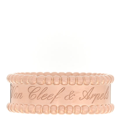 Van Cleef & Arpels 18K Rose Gold Perlee Signature Ring 57 8 1 of 5