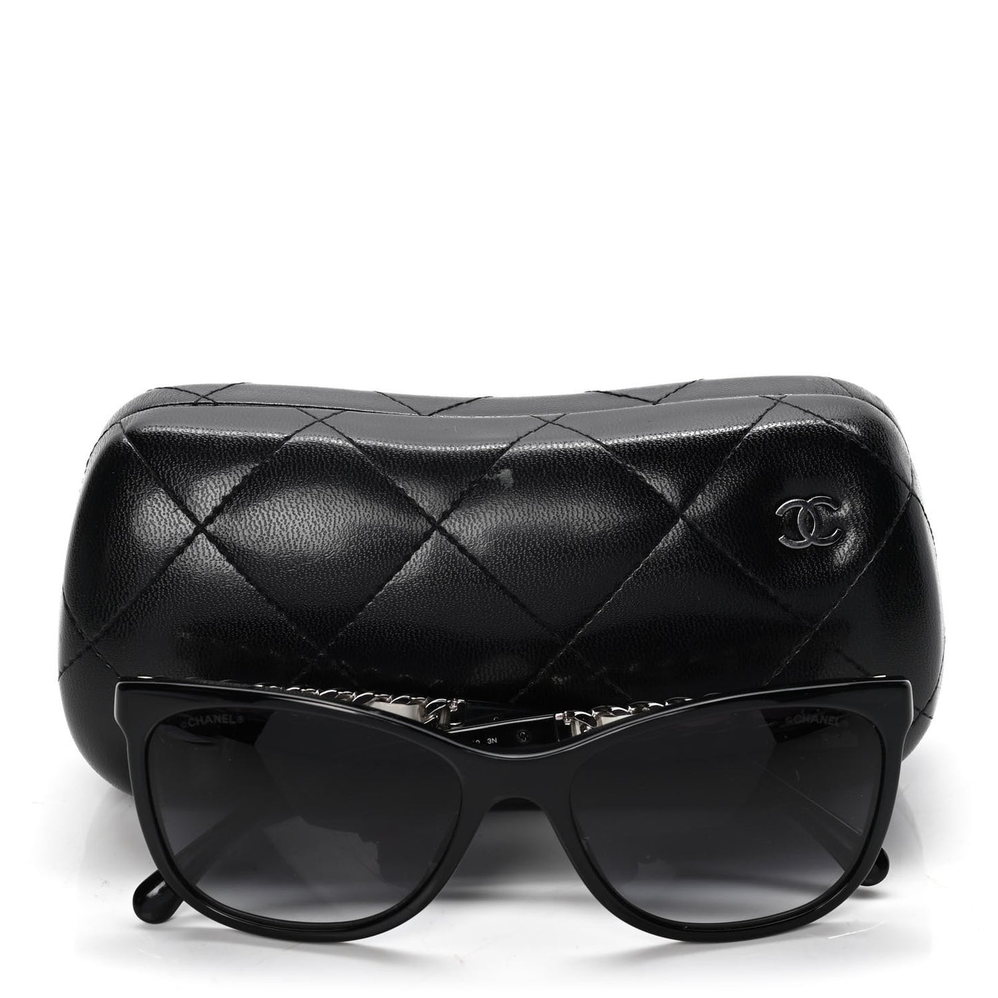 Cat Eye Chain Sunglasses 5260-Q Black