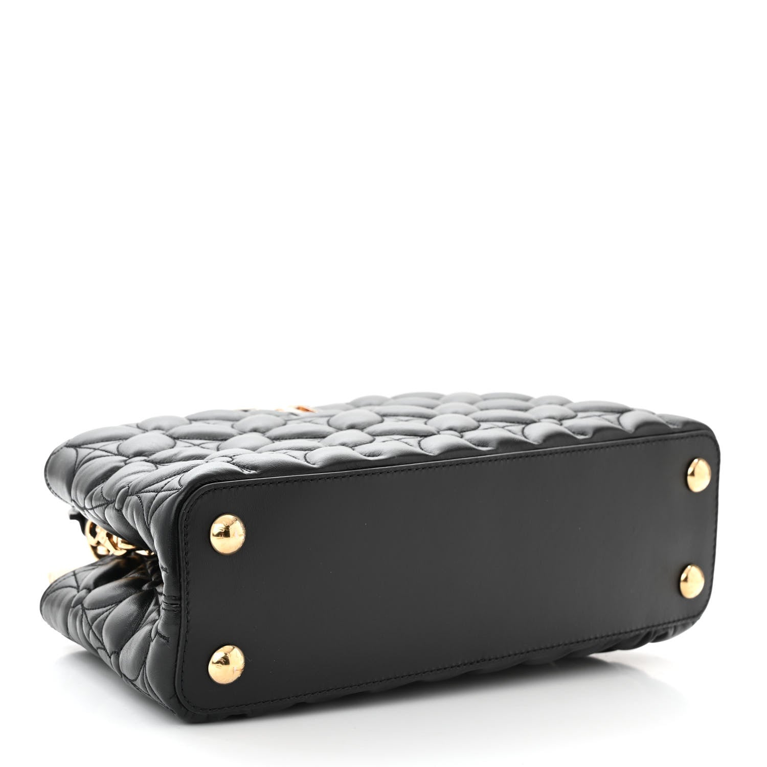 Louis Vuitton Lambskin Quilted Flower Capucines East West MM Black 4 of 9