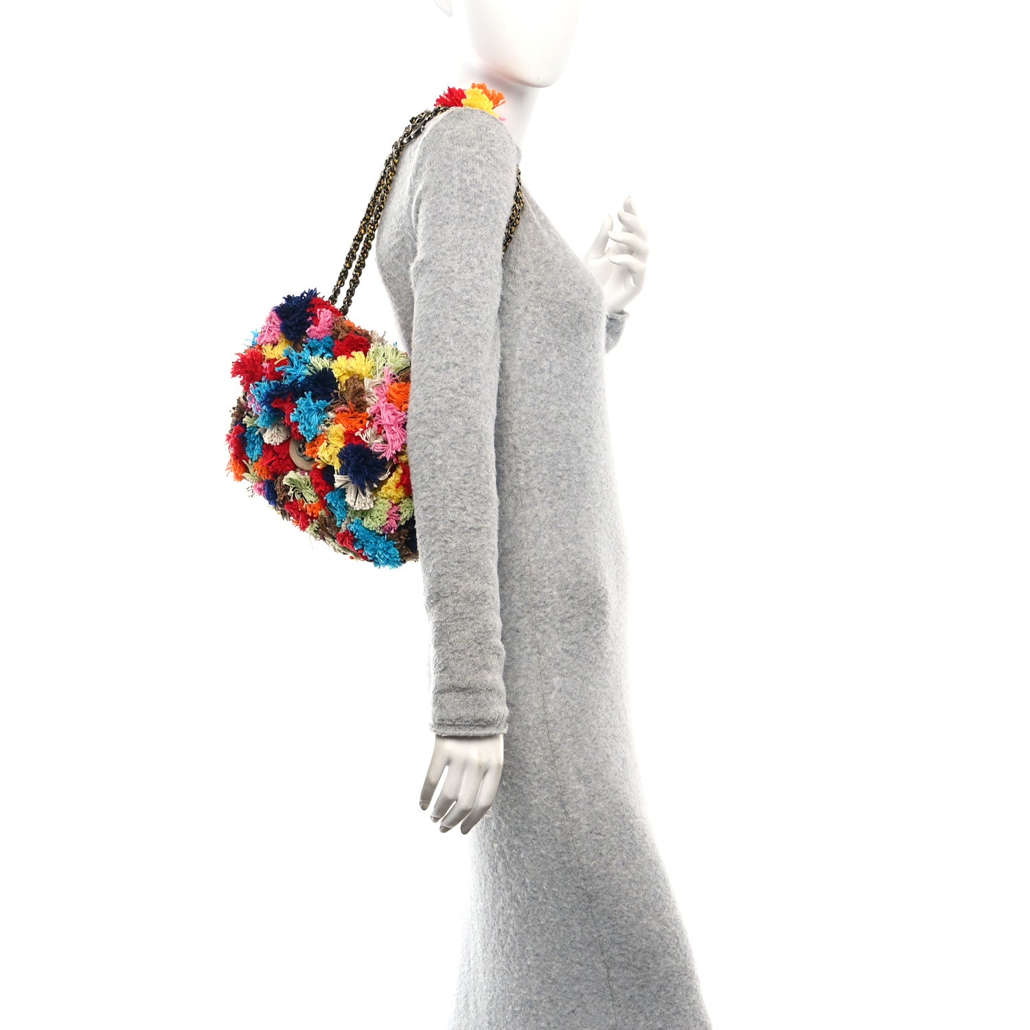 Chanel Raffia Pompom Flap Bag Multicolor 2 of 10