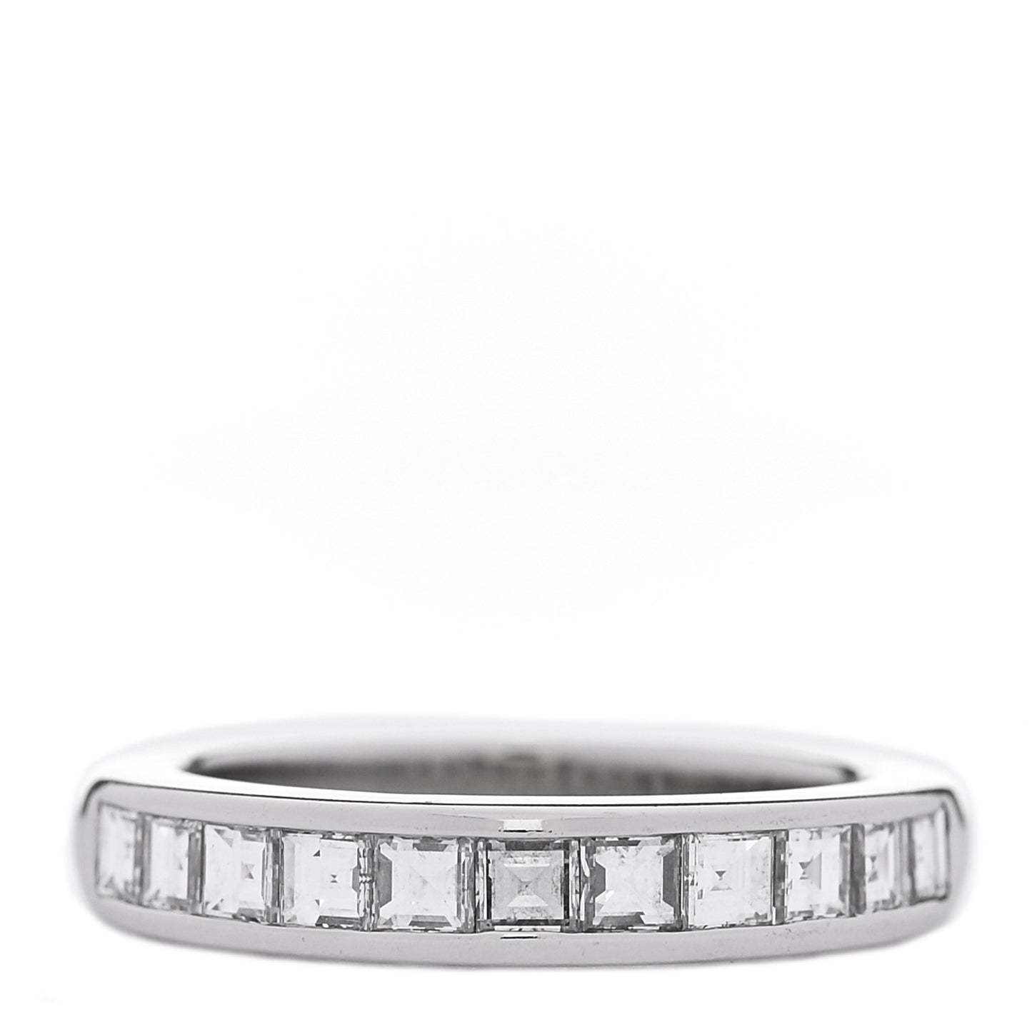 Platinum Diamond Square Cut Half Circle Wedding Band Ring 48 4.5