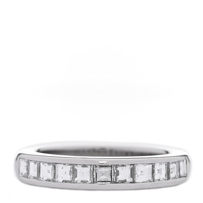 Tiffany Platinum Diamond Square Cut Half Circle Wedding Band Ring 48 4.5 1 of 6