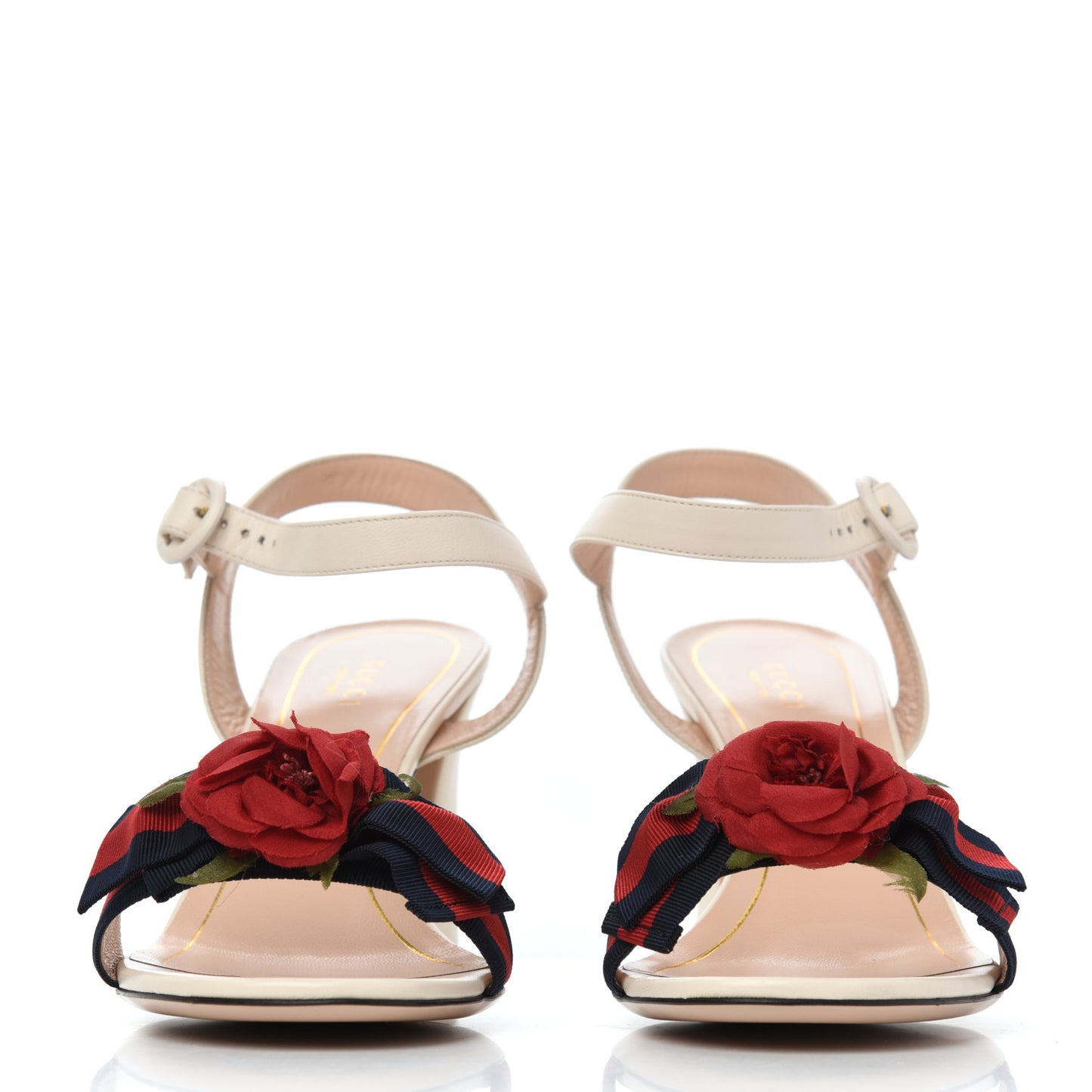 Malaga Kid Web Rose Ankle Strap Sandals 39.5 Mystic White