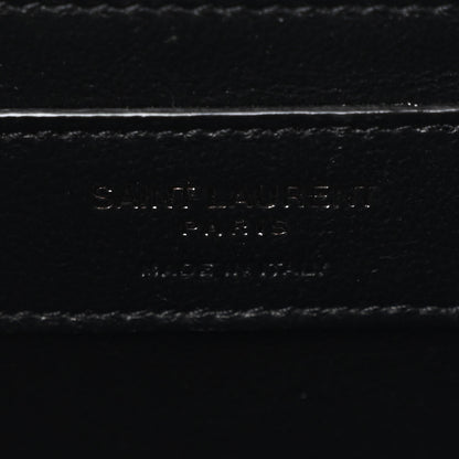 Saint Laurent Denim Mixed Matelasse Triquilt Medium Monogram Envelope Satchel Blue 6 of 11